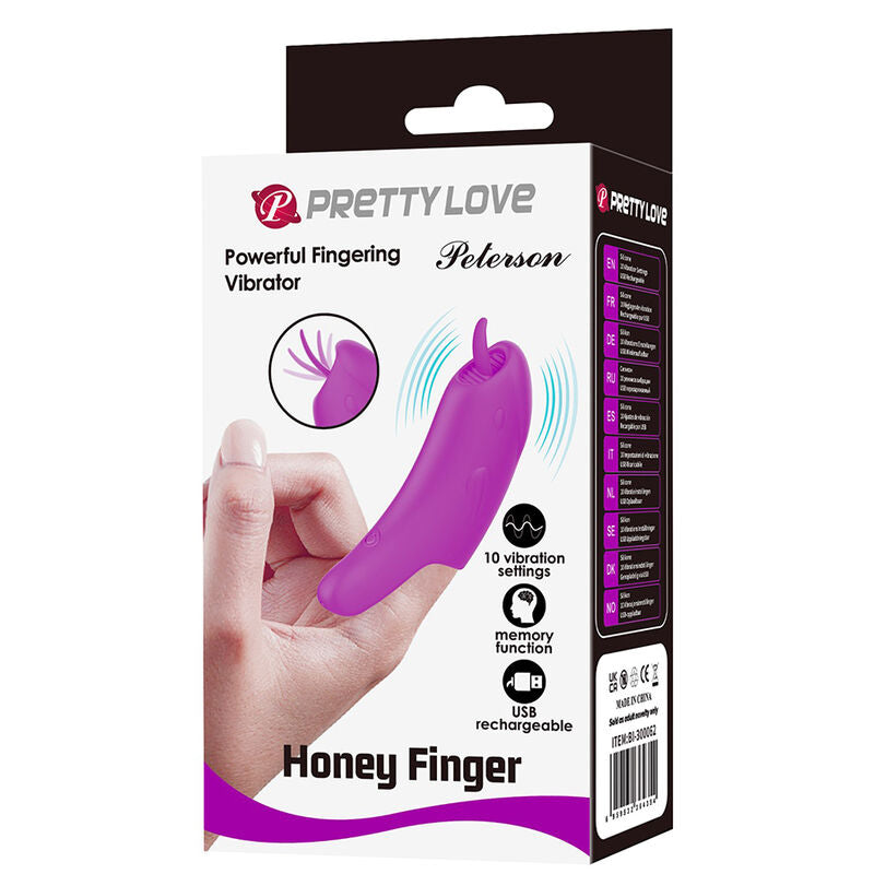 Pretty Love Peterson Honey Finger Vibratore da Dito Ricaricabile Viola – immagine 3