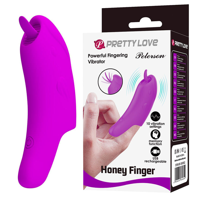 Pretty Love Peterson Honey Finger Vibratore da Dito Ricaricabile Viola