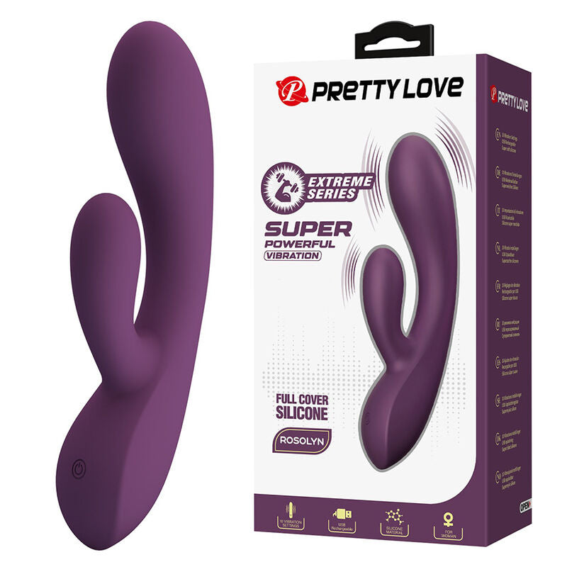 Pretty Love Rosolyn Vibratore Rabbit Ricaricabile 10 Funzioni Viola