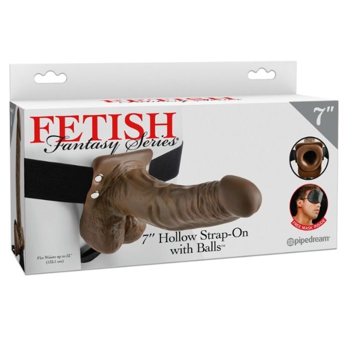 Fetish Fantasy Series 7 Strap-On Cavo con Testicoli 17,8 cm Marrone