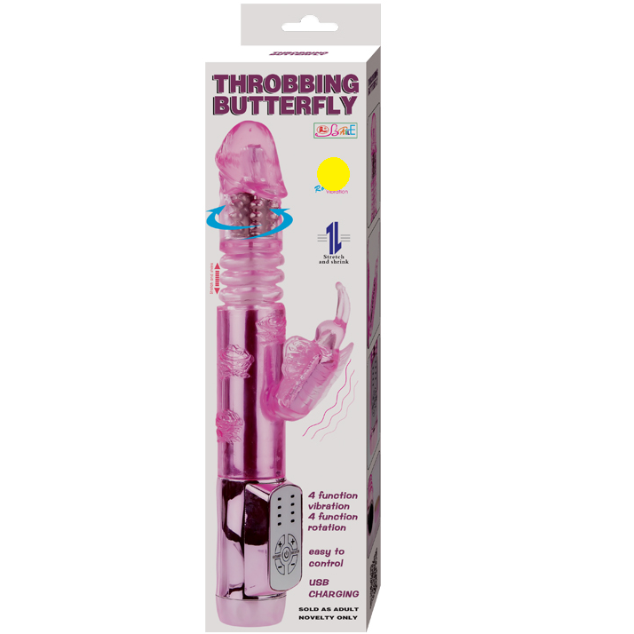 Baile Throbbing Butterfly Vibratore Rabbit Rotante con Stimolatore Clitoride