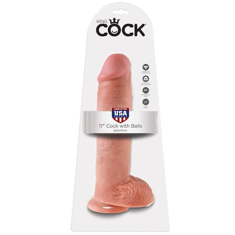 King Cock 11" Dildo Realistico con Testicoli 28 cm Carne – immagine 2