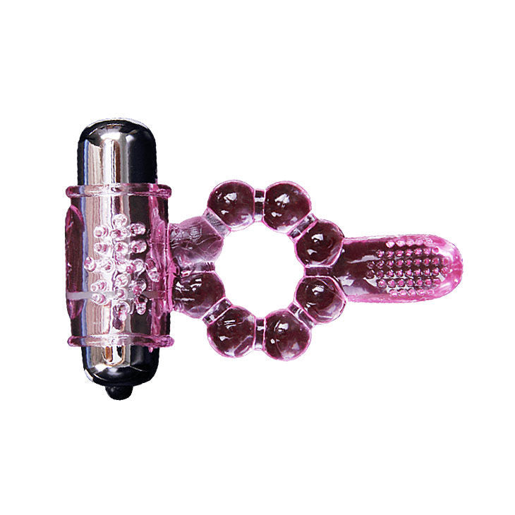 Baile Anello Vibrante in Silicone con Lingua 10 Ritmi Rosa – immagine 6
