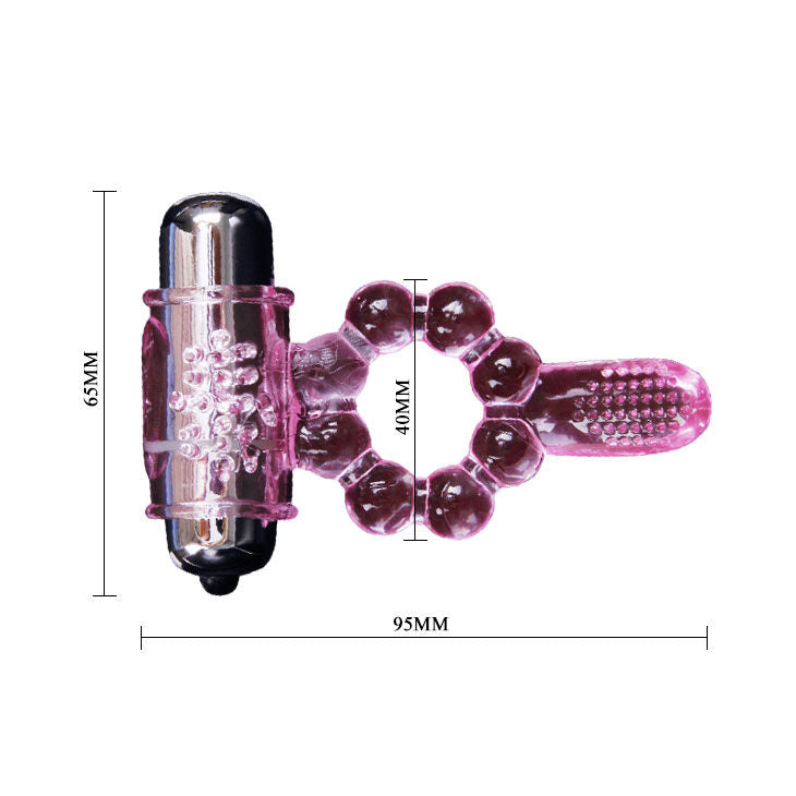 Baile Anello Vibrante in Silicone con Lingua 10 Ritmi Rosa – immagine 8