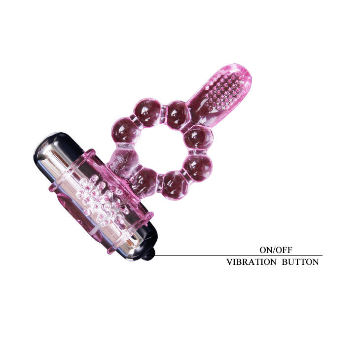 Baile Anello Vibrante in Silicone con Lingua 10 Ritmi Rosa – immagine 9