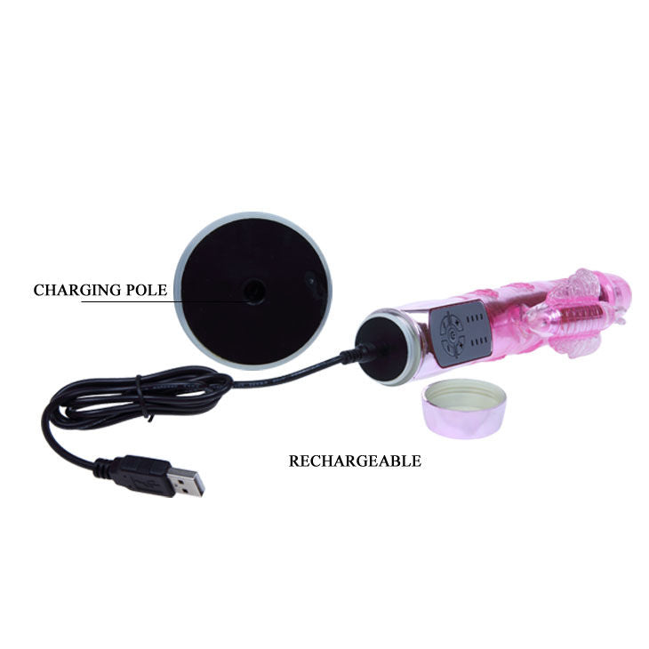 Baile Throbbing Butterfly Vibratore Rabbit Rotante con Stimolatore Clitoride – immagine 10