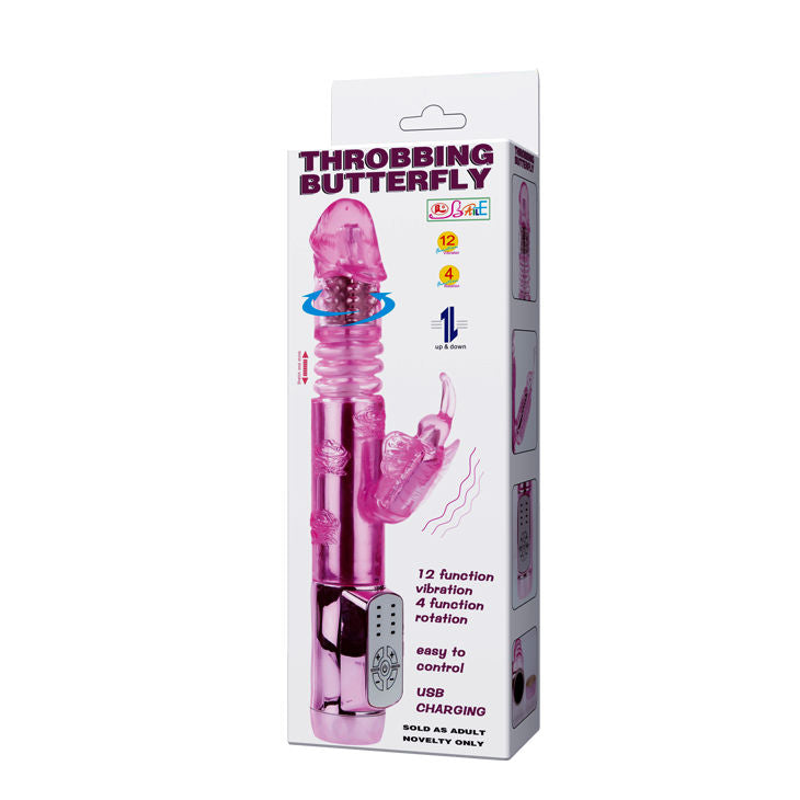 Baile Throbbing Butterfly Vibratore Rabbit Rotante con Stimolatore Clitoride – immagine 11