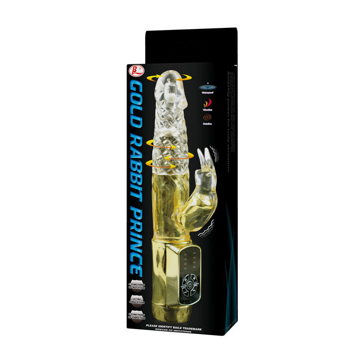 Baile Gold Prince Vibratore Rabbit Rotante con Stimolatore Clitoride – immagine 9