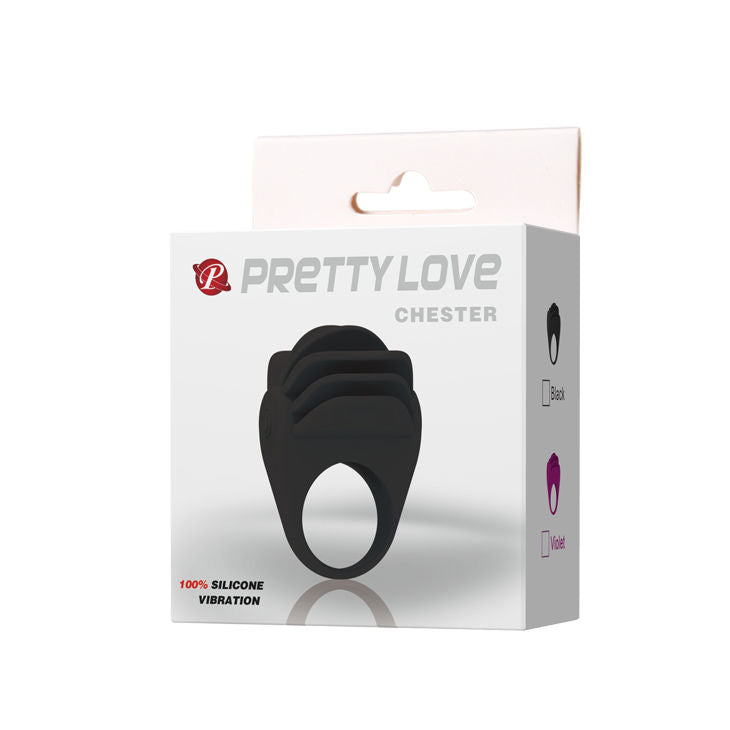 Pretty Love Chester Anello Vibrante con Stimolatore Clitoride Nero – immagine 9