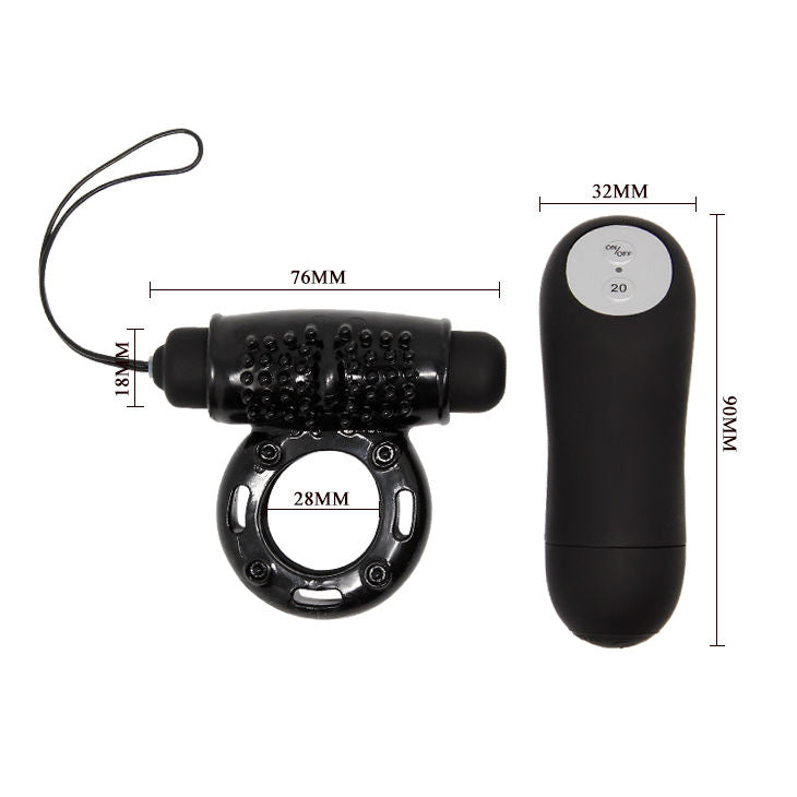 Baile Anello Vibrante con Telecomando e Stimolatore Clitoride Nero – immagine 4