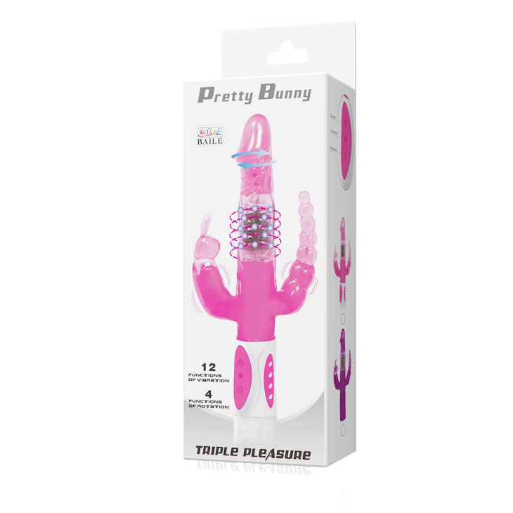 Baile Pretty Bunny Vibratore Rotante a Tripla Stimolazione – immagine 8