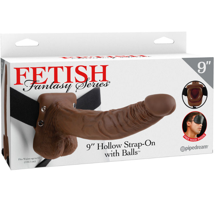 Fetish Fantasy Series 9 Strap-On Cavo con Testicoli 22,9 cm Marrone