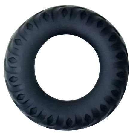 Baile Titan Cockring in Silicone Nero e Verde 2 cm