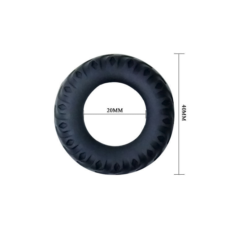 Baile Titan Cockring in Silicone Nero e Verde 2 cm – immagine 4