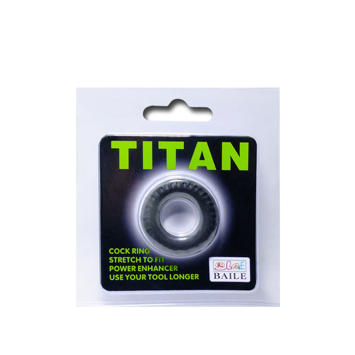 Baile Titan Cockring in Silicone Nero e Verde 2 cm – immagine 5