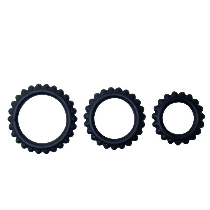 Baile Titan Set 3 Cockring in Silicone Neri