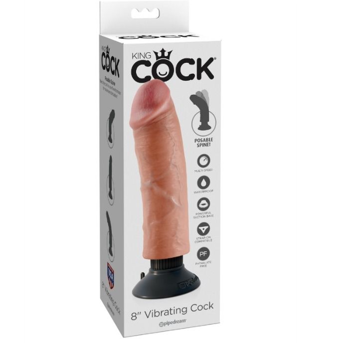 King Cock Dildo Vibrante Realistico 20,32 cm