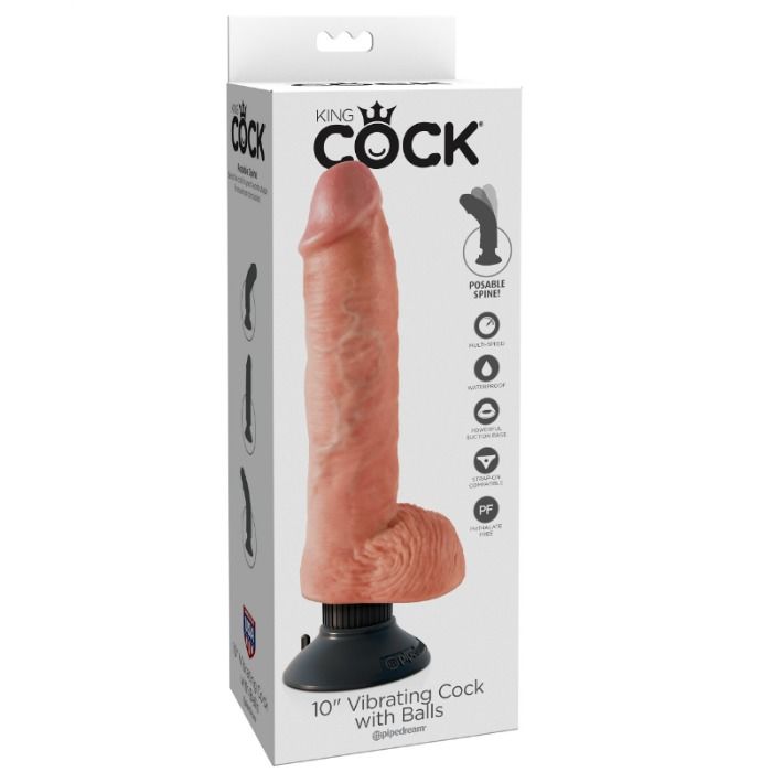 King Cock Dildo Vibrante Realistico con Testicoli 25,5 cm – immagine 2