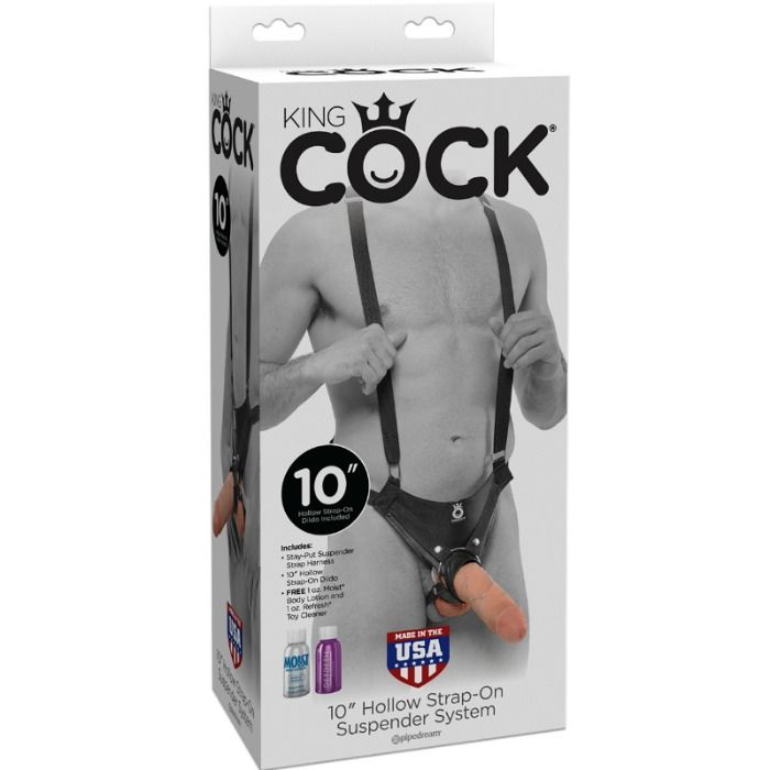 King Cock Strap-On Cavo 25,5 cm con Sistema a Bretelle