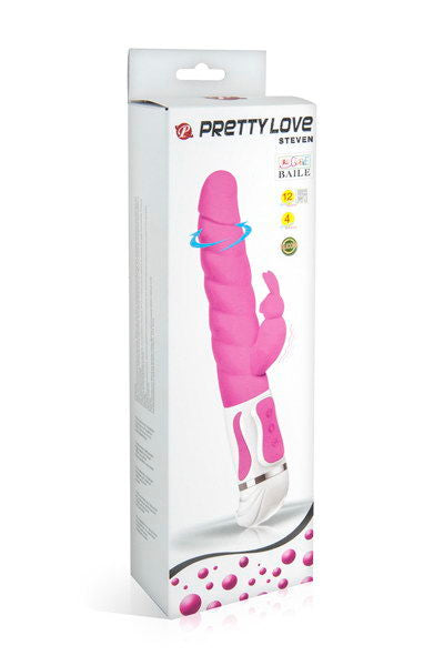 Pretty Love Steven Vibratore Rabbit Rotante Rosa – immagine 7