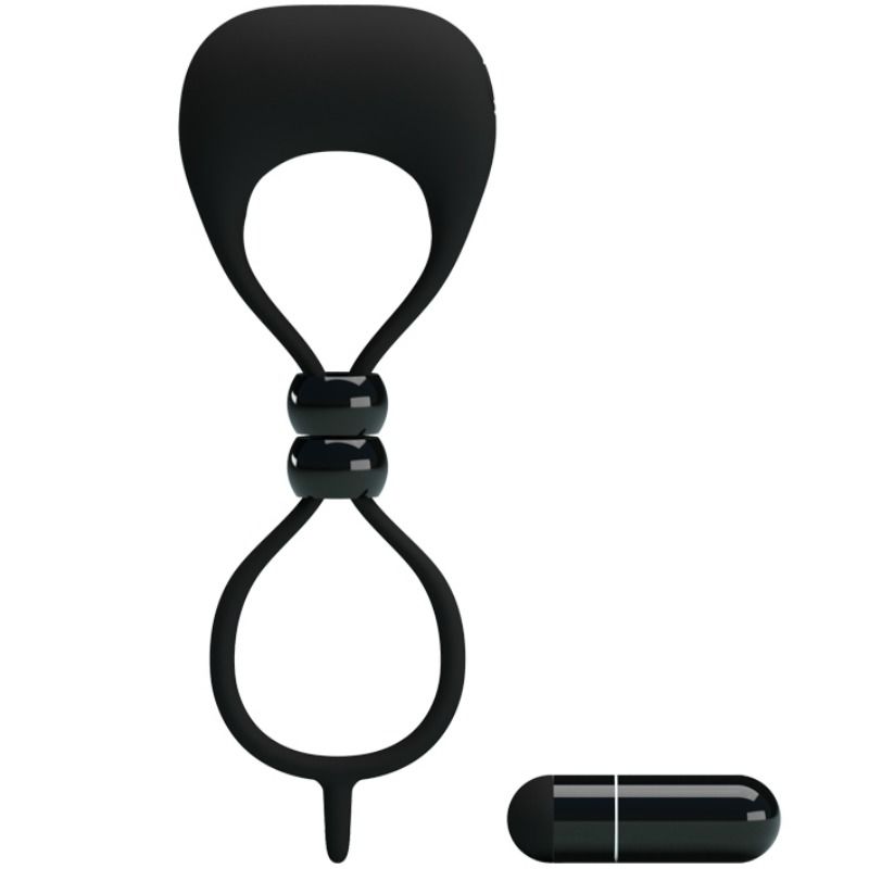Pretty Love Anello Doppio Vibrante per Pene e Testicoli Nero – immagine 4
