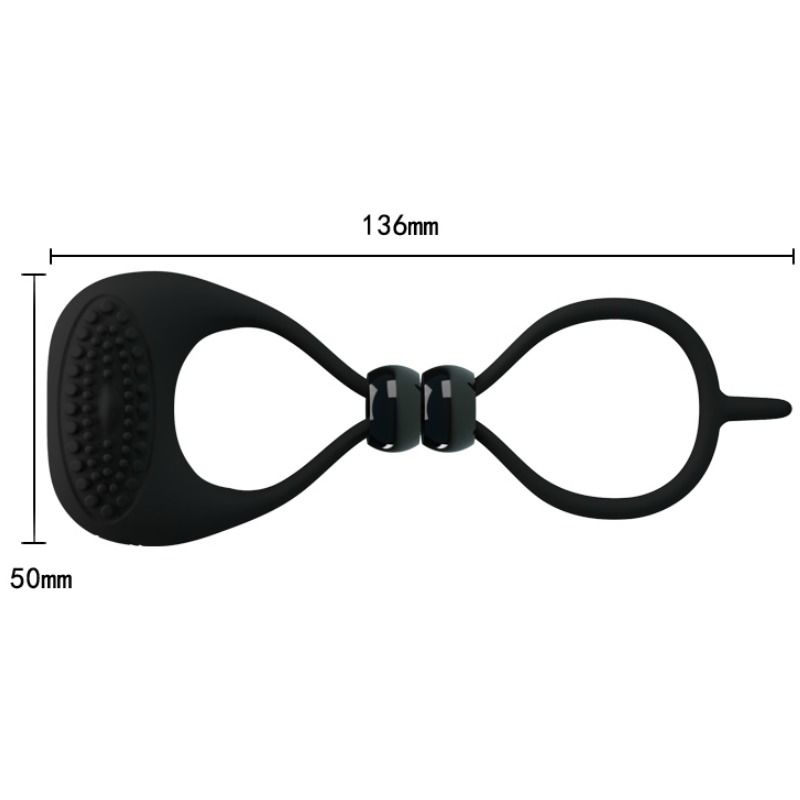Pretty Love Anello Doppio Vibrante per Pene e Testicoli Nero – immagine 6