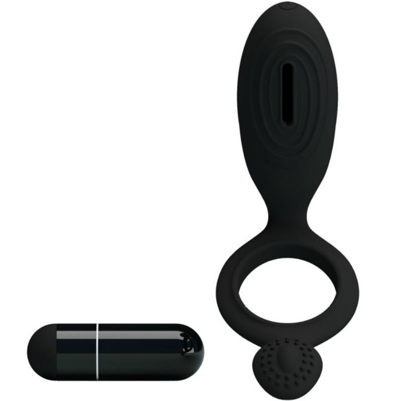 Pretty Love Ethel Anello Vibrante con Stimolatore Clitoride Nero – immagine 3