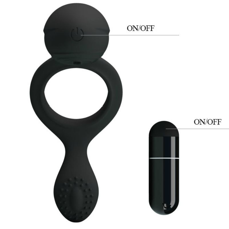 Pretty Love Ethel Anello Vibrante con Stimolatore Clitoride Nero – immagine 6