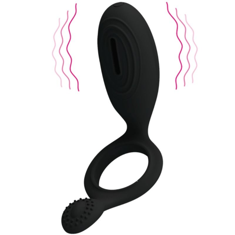 Pretty Love Ethel Anello Vibrante con Stimolatore Clitoride Nero – immagine 9
