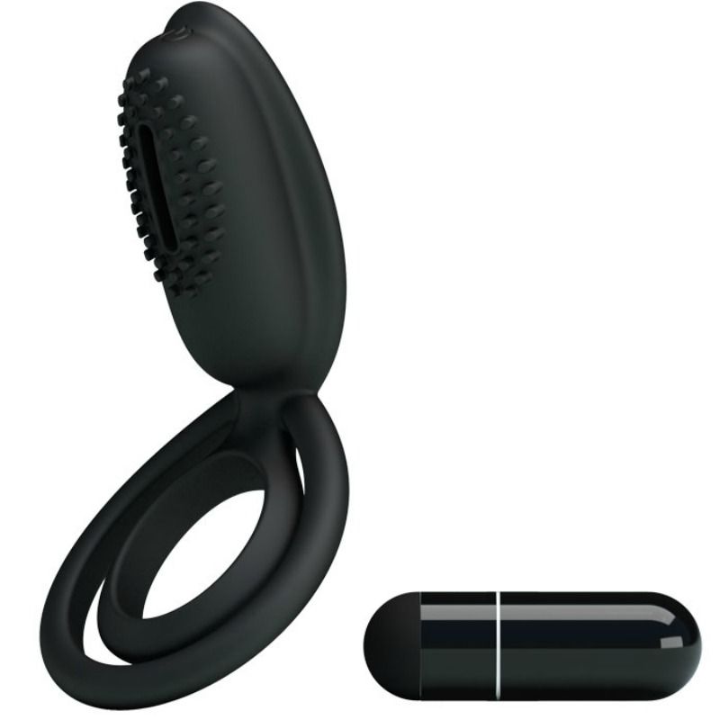 Pretty Love Esther Anello Vibrante con Stimolatore Clitoride Nero