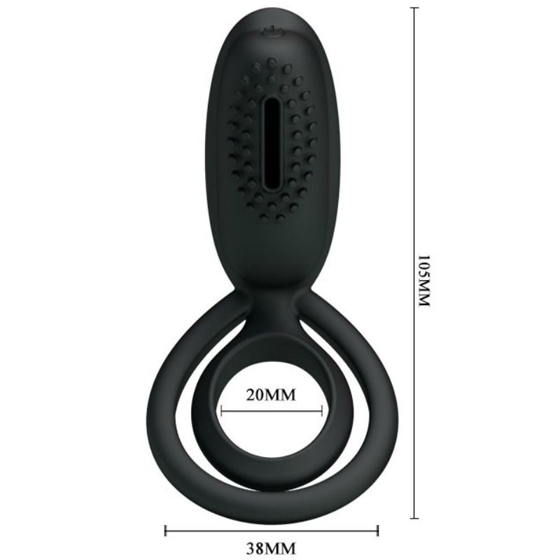 Pretty Love Esther Anello Vibrante con Stimolatore Clitoride Nero – immagine 5