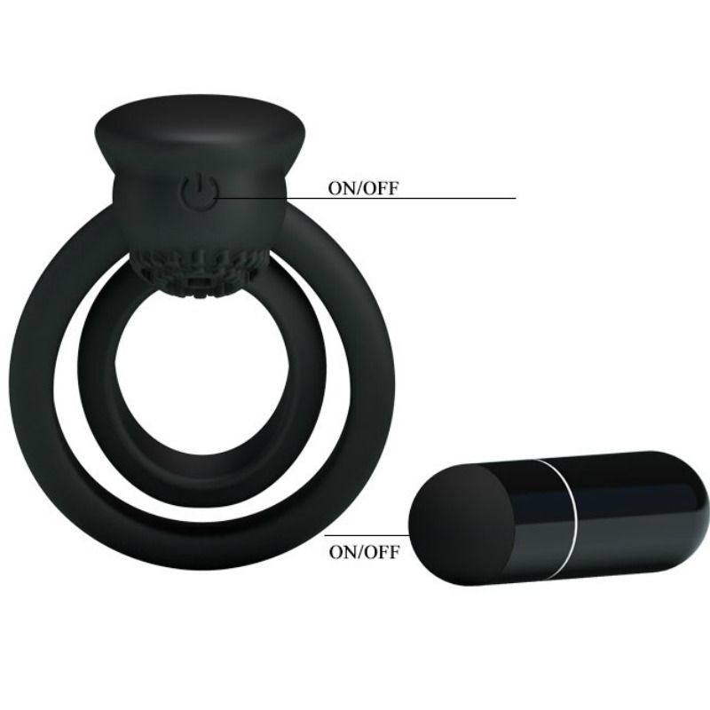 Pretty Love Esther Anello Vibrante con Stimolatore Clitoride Nero – immagine 6