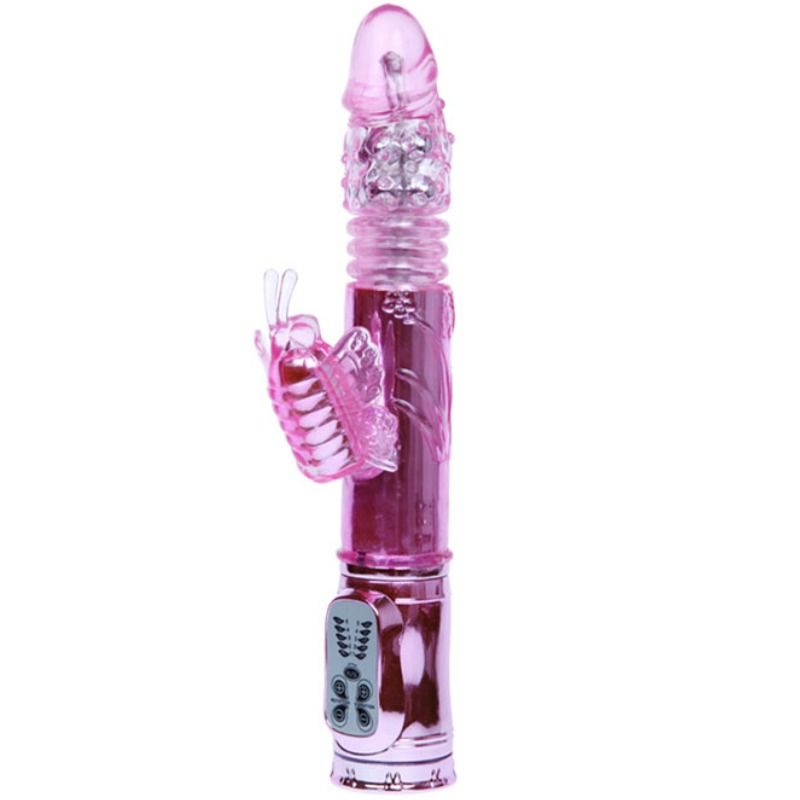 Baile Throbbing Butterfly Vibratore Rabbit Rotante Su e Giù Ricaricabile