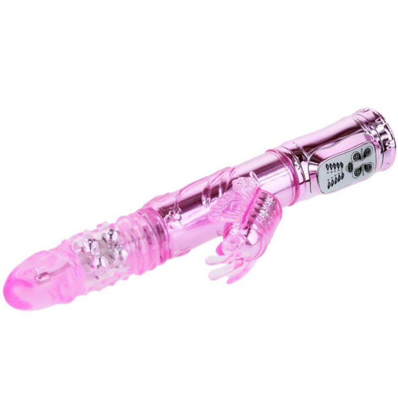 Baile Throbbing Butterfly Vibratore Rabbit Rotante Su e Giù Ricaricabile – immagine 2