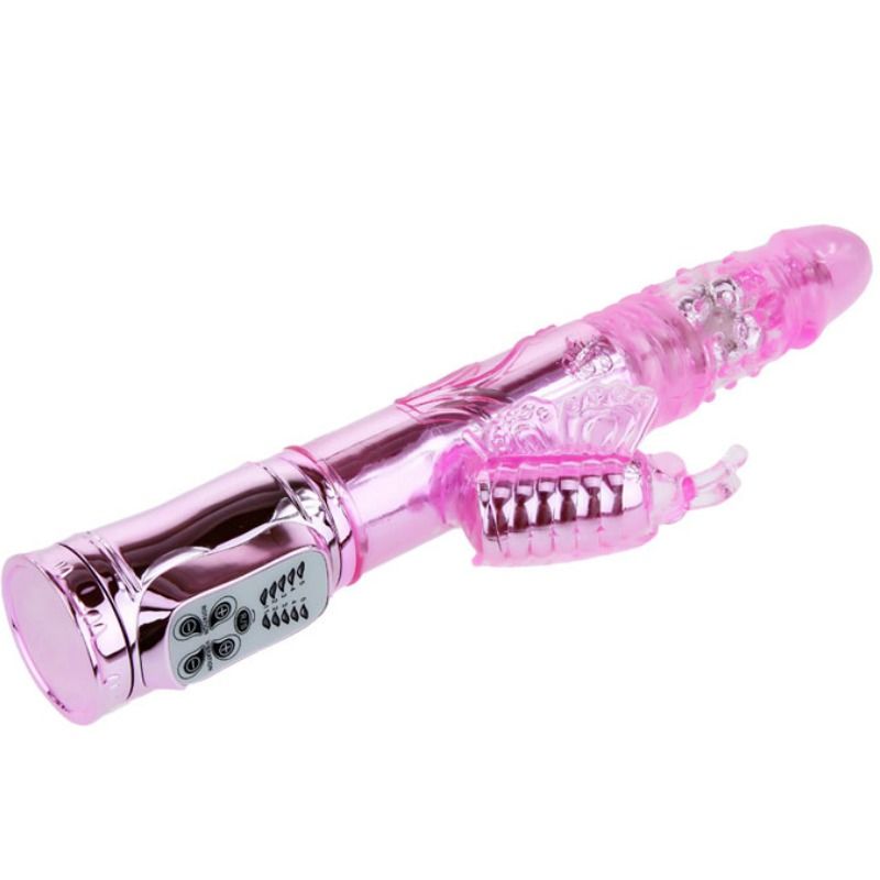 Baile Throbbing Butterfly Vibratore Rabbit Rotante Su e Giù Ricaricabile – immagine 3