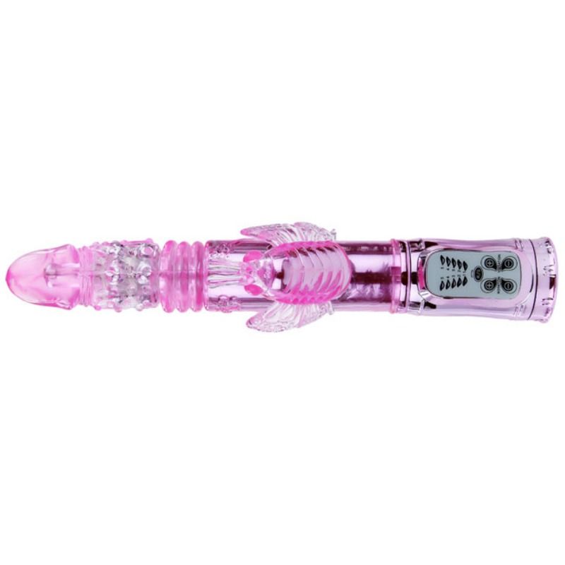 Baile Throbbing Butterfly Vibratore Rabbit Rotante Su e Giù Ricaricabile – immagine 4