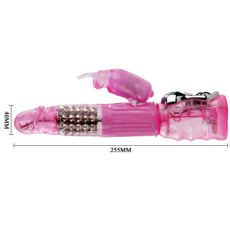 Baile Vibratore Rabbit Rotante Multivelocità in TPR – immagine 5