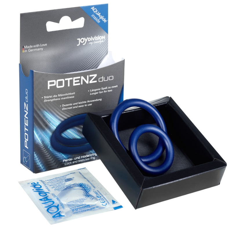 Joydivision Potenzduo Anelli Pene e Testicoli Blu Taglia M – immagine 3