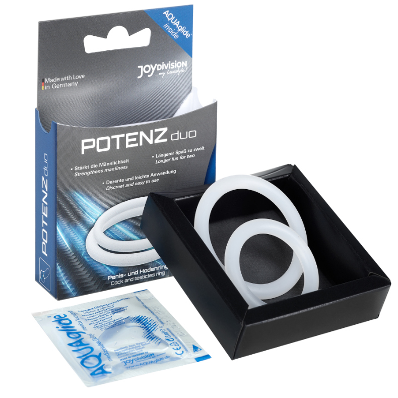 Joydivision Potenzduo White Rings Anelli Pene e Testicoli in Silicone Taglia M – immagine 2