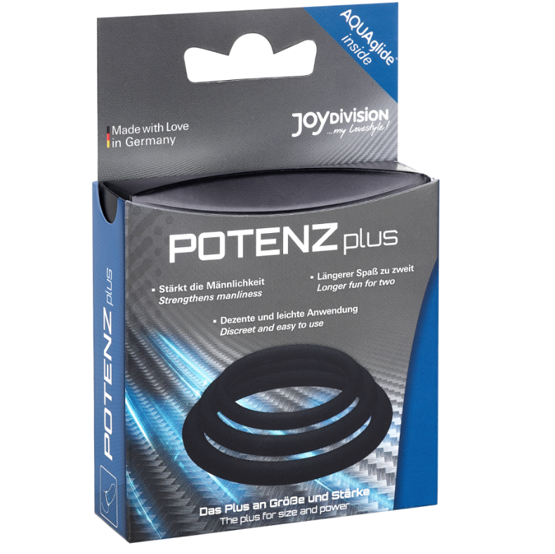 Joydivision Potenzduo Plus Set 3 Anelli in Silicone Neri S M L – immagine 3