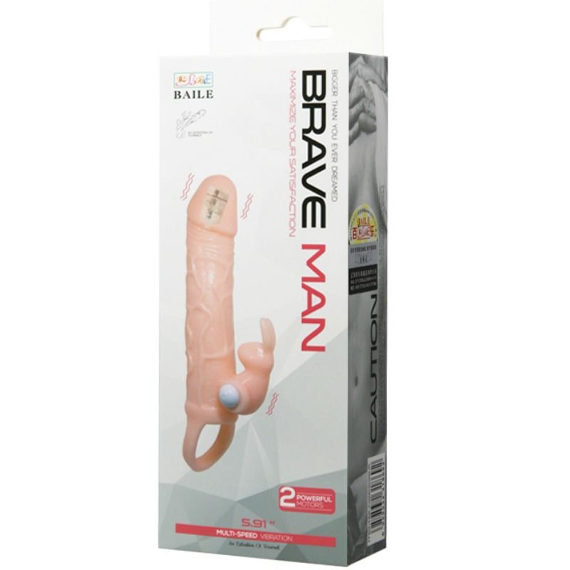 Baile Brave Man Guaina Realistica con Coniglietto e Doppio Bullet Carne 16,5 cm – immagine 8