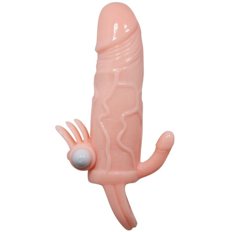 Baile Brave Man Guaina per Pene Realistica con Stimolatore Clitoride e Anale 16,5 cm – immagine 3