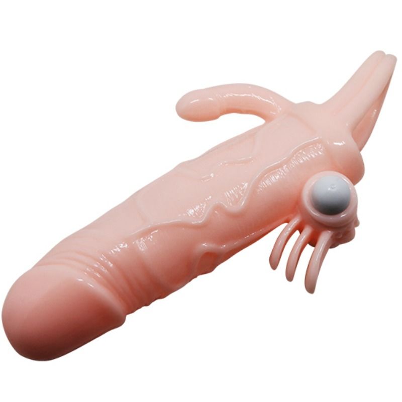 Baile Brave Man Guaina per Pene Realistica con Stimolatore Clitoride e Anale 16,5 cm – immagine 6