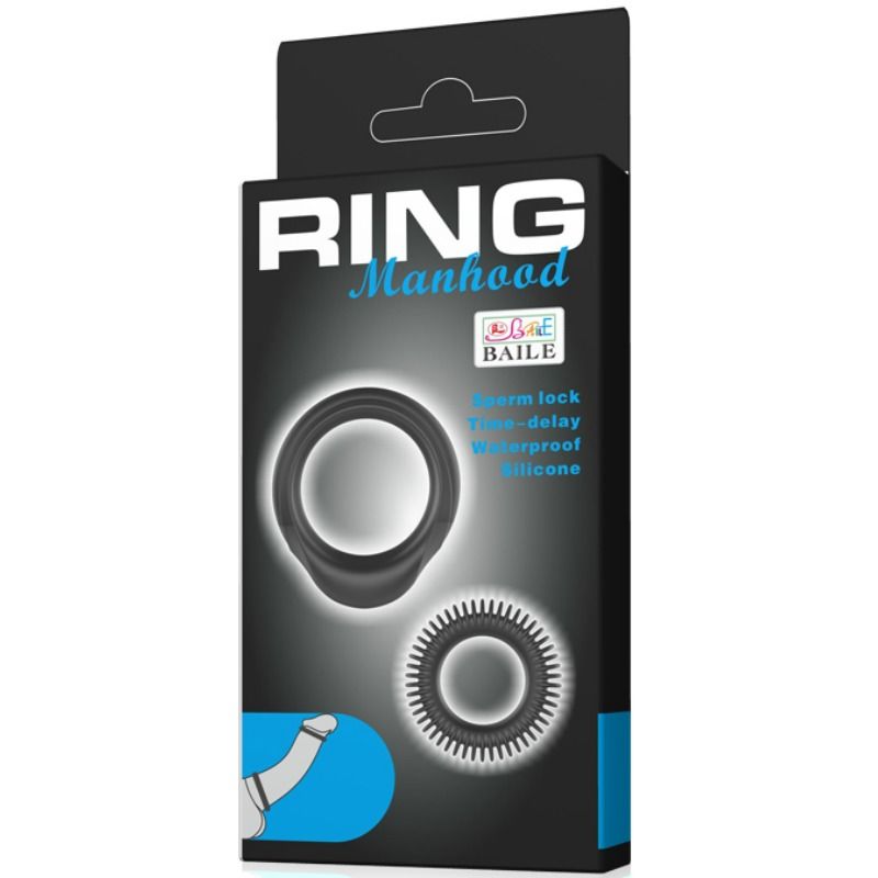 Baile Manhood Kit 2 Anelli in Silicone per Pene e Glande – immagine 6