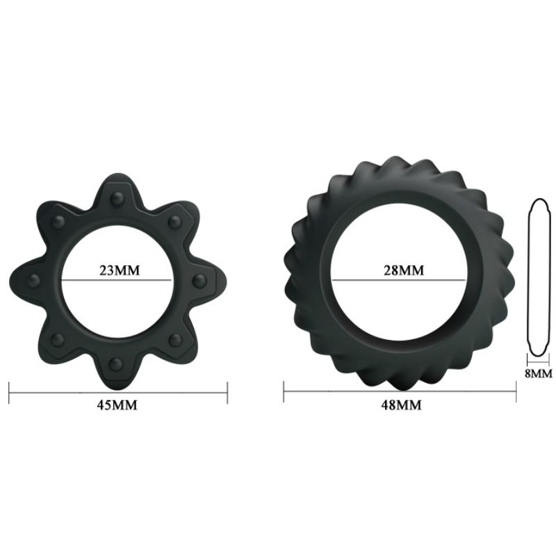 Baile Kit 2 Anelli Fioriti in Silicone per Pene – immagine 5