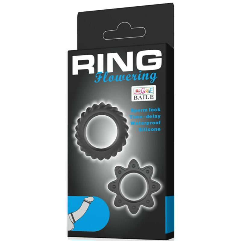 Baile Kit 2 Anelli Fioriti in Silicone per Pene – immagine 6