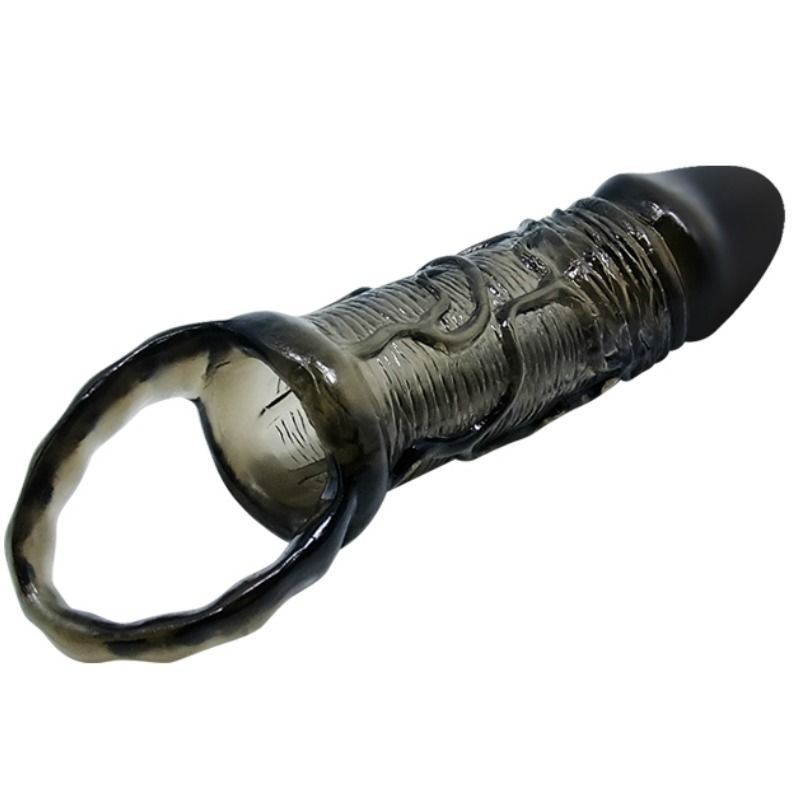 Baile Guaina Estensore Pene con Cinturino per Testicoli Nera 13,5 cm – immagine 3