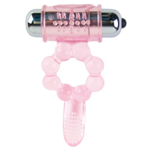 Baile Anello Vibrante in Silicone con Lingua 10 Ritmi Rosa – immagine 2