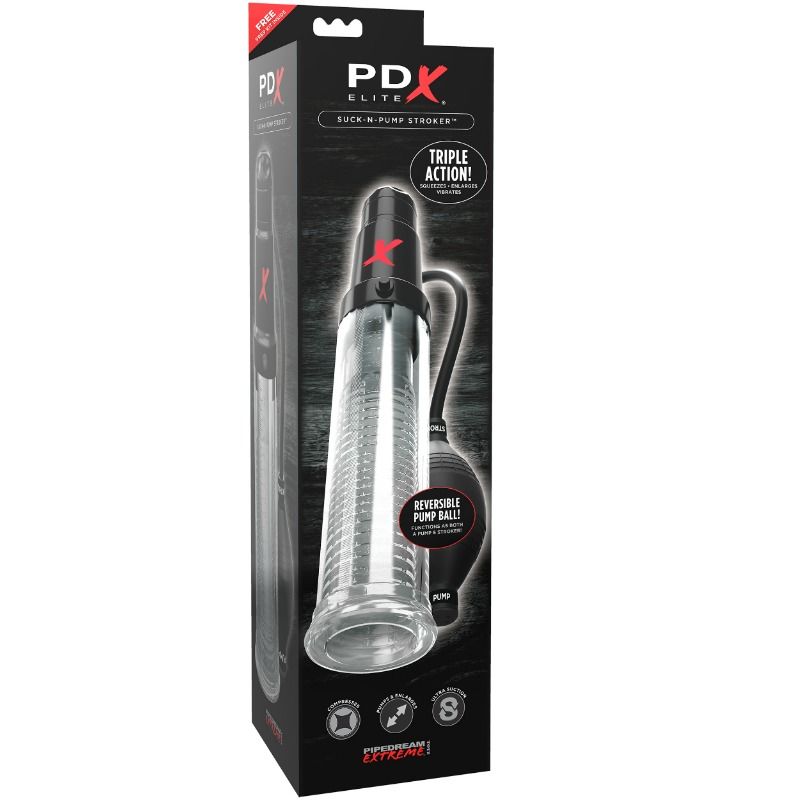 PDX Elite Suck-N-Pump Stroker Pompa Vibrante con Masturbatore
