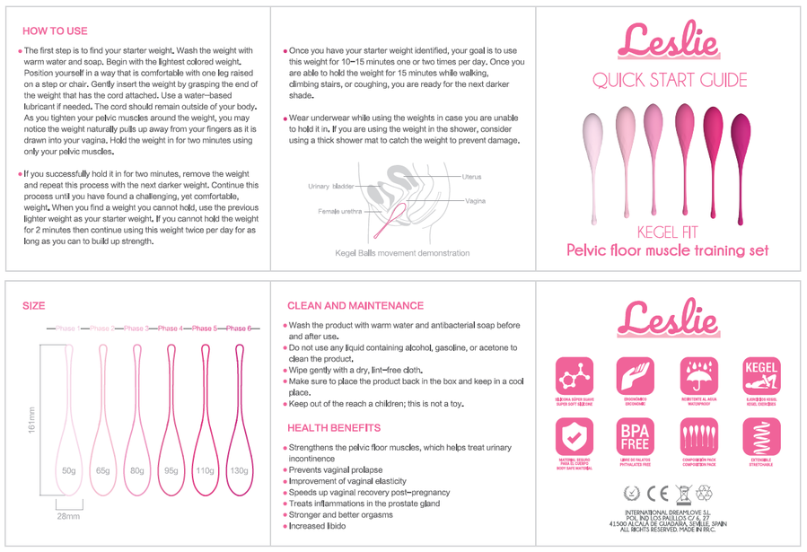 Leslie Kegel Fit Set Allenamento Pavimento Pelvico 6 Pezzi – immagine 15